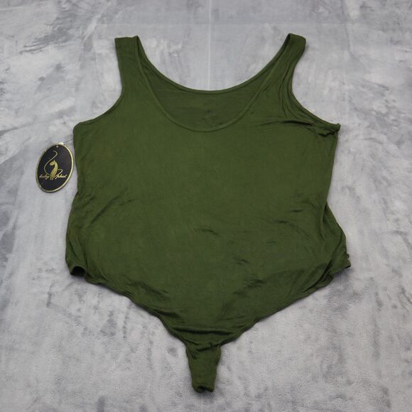 Baby Phat Swimsuit Womens 3X Green Rayon Spandex Logo Printed Tank One Piece - Picture 12 of 16